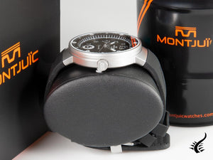 Montre à quartz Montjuic Elegance, acier inoxydable 316L, noir, 43 mm, MJ1.0103.S