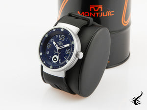 Montre à quartz Montjuic Elegance, acier inoxydable 316L, noir, 43 mm, MJ1.0204.S