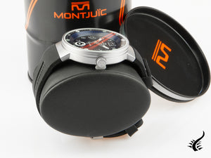 Montre à quartz Montjuic Elegance, acier inoxydable 316L, noir, 43 mm, MJ1.0204.S