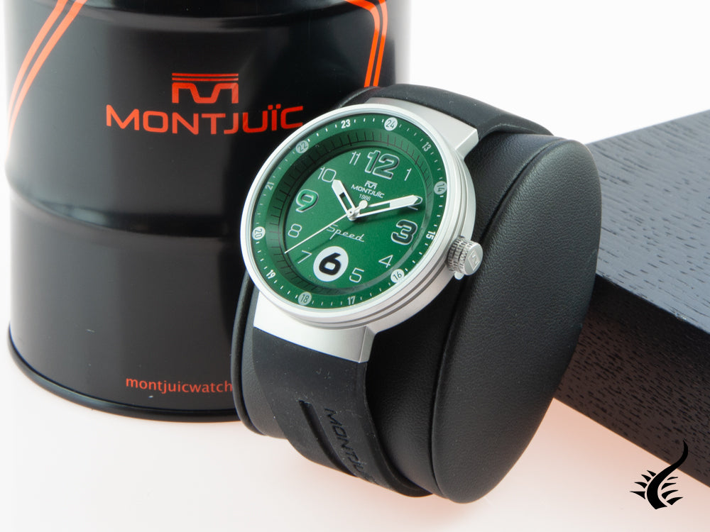 Montre à quartz Montjuic Elegance, acier inoxydable 316L, vert, 43 mm, MJ1.0305.S