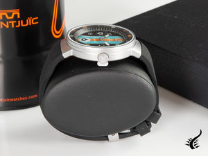 Montre à quartz spéciale Montjuic, acier inoxydable 316L, noir, 43 mm, MJ1.1201.S