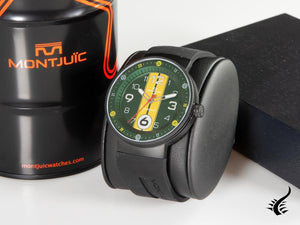 Montre à quartz spéciale Montjuic, acier inoxydable 316L, vert, 43 mm, MJ1.1108.B