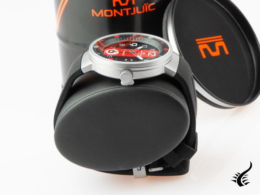 Montre à quartz Montjuic Sport, acier inoxydable 316L, noir, 43 mm, MJ1.0602.S