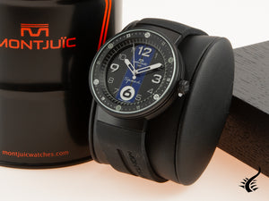 Montre à quartz Montjuic Sport, acier inoxydable 316L, noir, 43 mm, MJ1.0703.B