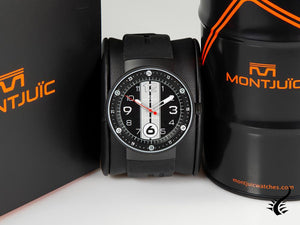 Montre à quartz Montjuic Sport, acier inoxydable 316L, noir, 43 mm, MJ1.0903.B