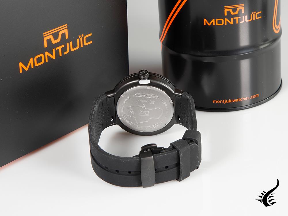 Montre à quartz Montjuic Sport, acier inoxydable 316L, noir, 43 mm, MJ1.0903.B