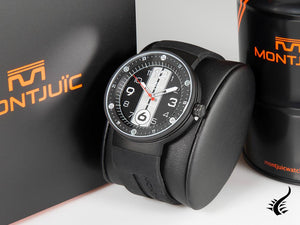 Montre à quartz Montjuic Sport, acier inoxydable 316L, noir, 43 mm, MJ1.0903.B