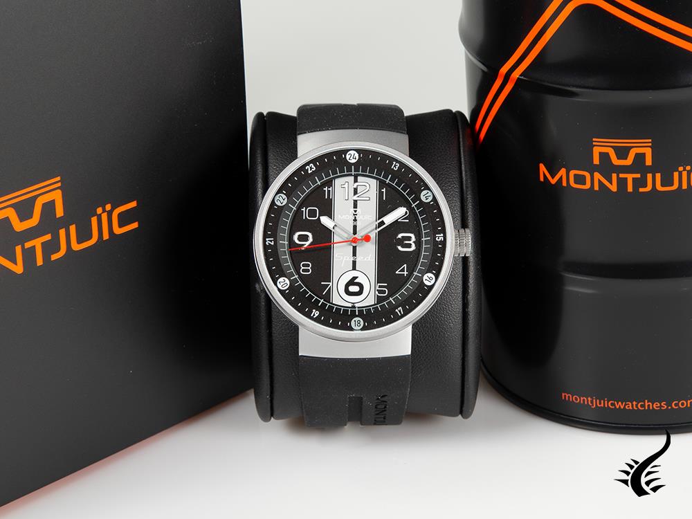 Montre à quartz Montjuic Sport, acier inoxydable 316L, noir, 43 mm, MJ1.0903.S