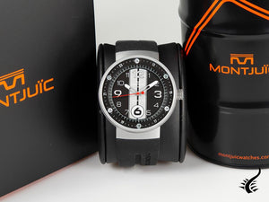 Montre à quartz Montjuic Sport, acier inoxydable 316L, noir, 43 mm, MJ1.0903.S