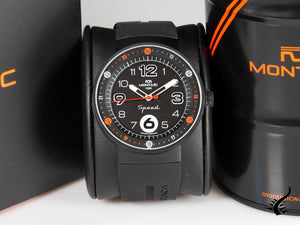 Montre à quartz Montjuic Standard, acier inoxydable 316L, noir, 43 mm, MJ1.0101.B