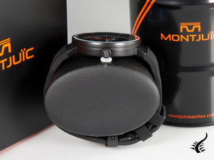 Montre à quartz Montjuic Standard, acier inoxydable 316L, noir, 43 mm, MJ1.0102.B