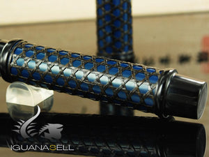 Nakaya Basket Mesh Fountain Pen, Indigo Blue, Ebonite and Urushi lacquer