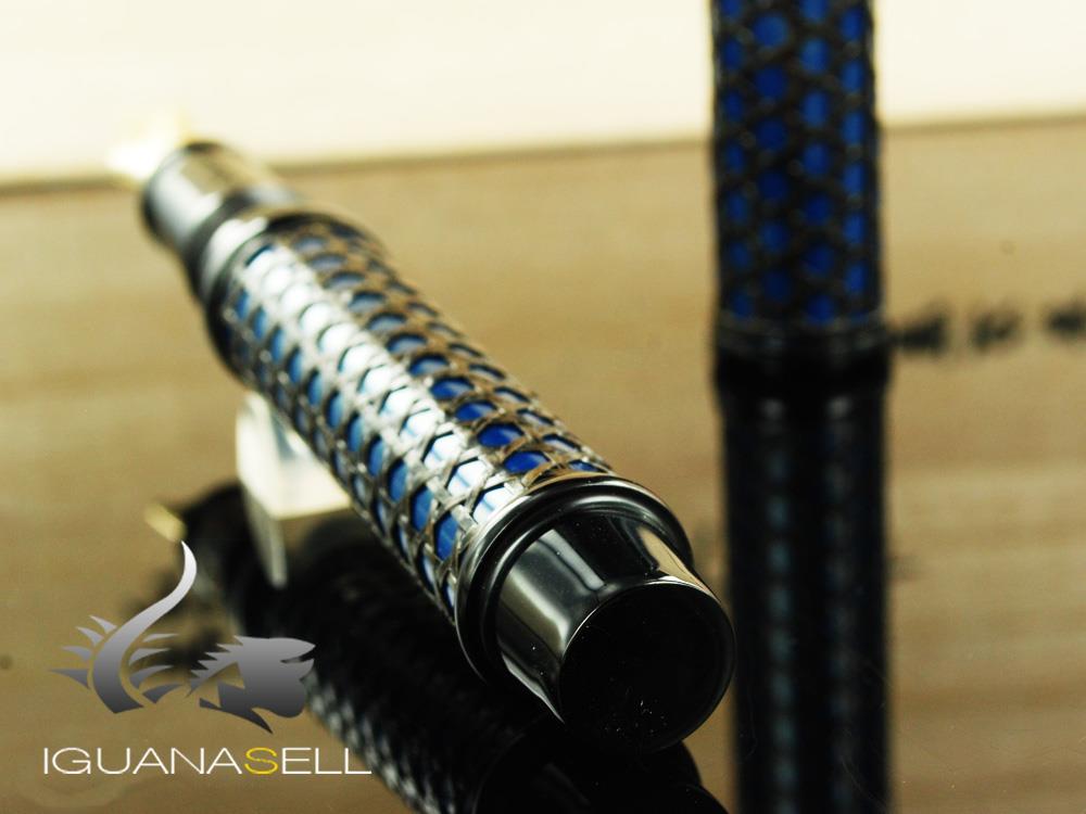 Nakaya Basket Mesh Fountain Pen, Indigo Blue, Ebonite and Urushi lacquer