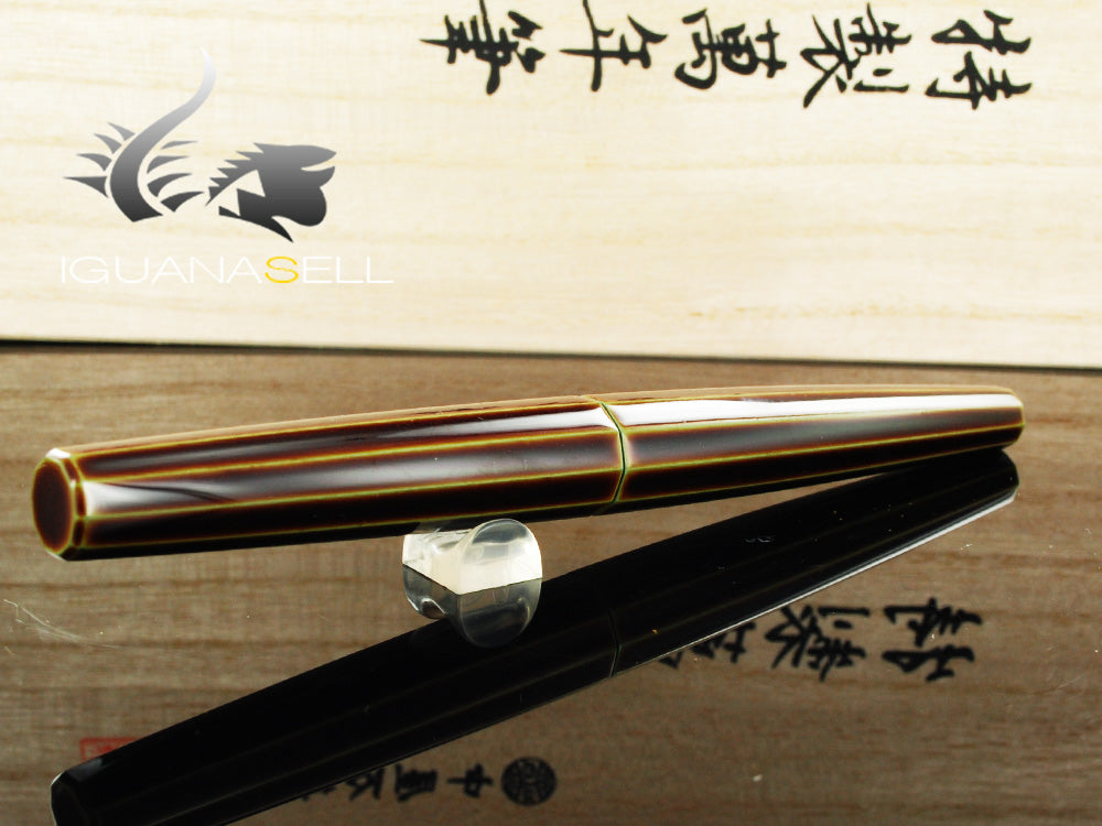 Nakaya Cigar Long Stylo plume portable Heki Tamenuri, décapode, ébonite