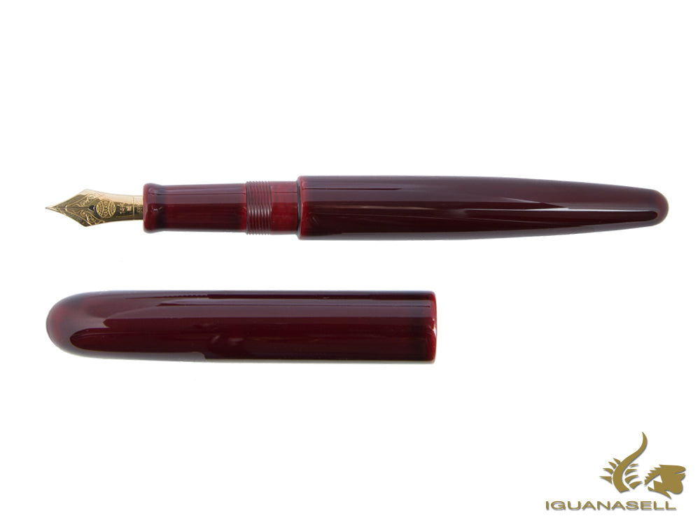 Stylo Plume Cigare Nakaya Long Aka-Tamenuri, Ébonite, laque Urushi