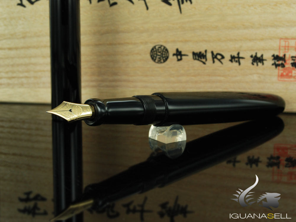 Nakaya Cigar Kuro-Roiro Fountain Pen Long, Black, Ebonite