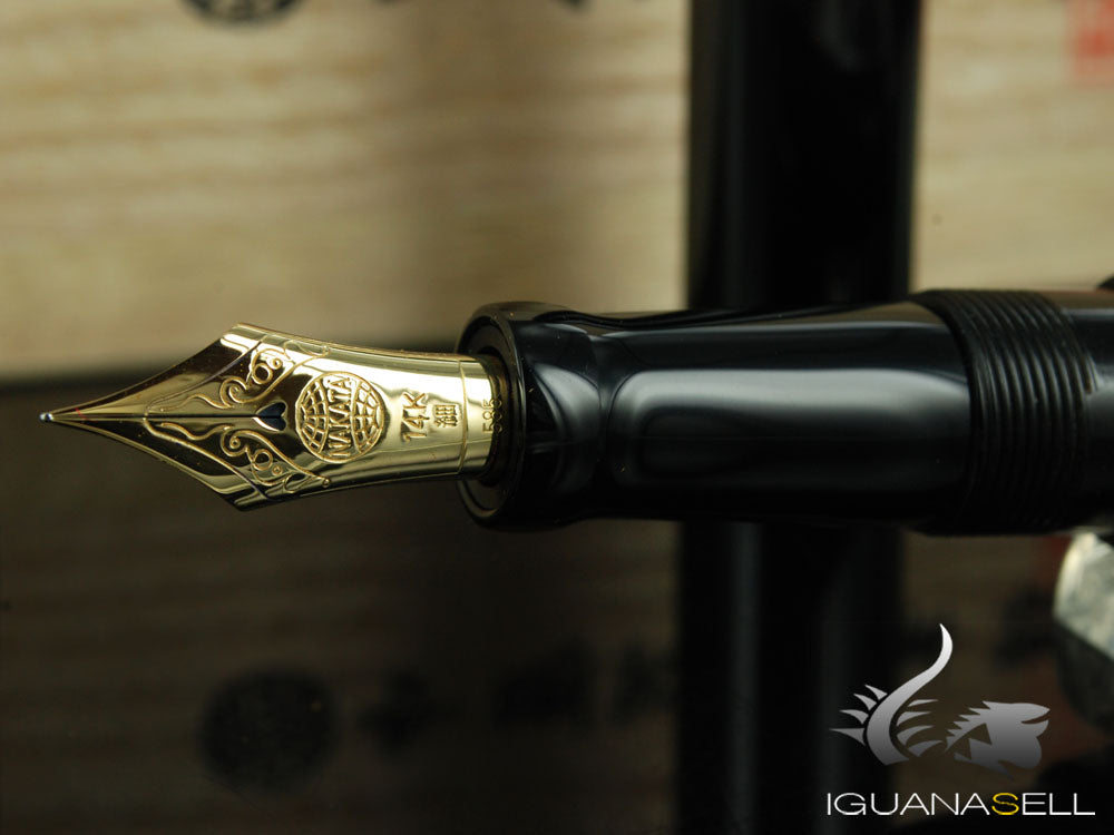 Nakaya Cigar Kuro-Roiro Fountain Pen Long, Black, Ebonite