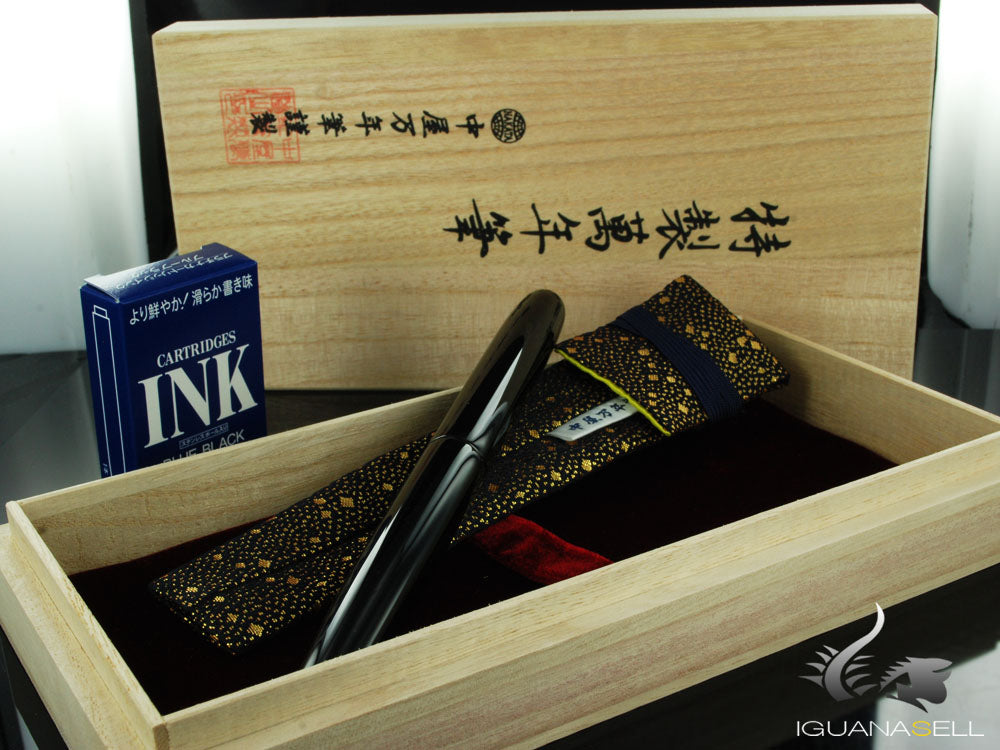 Nakaya Cigar Kuro-Roiro Fountain Pen Long, Black, Ebonite
