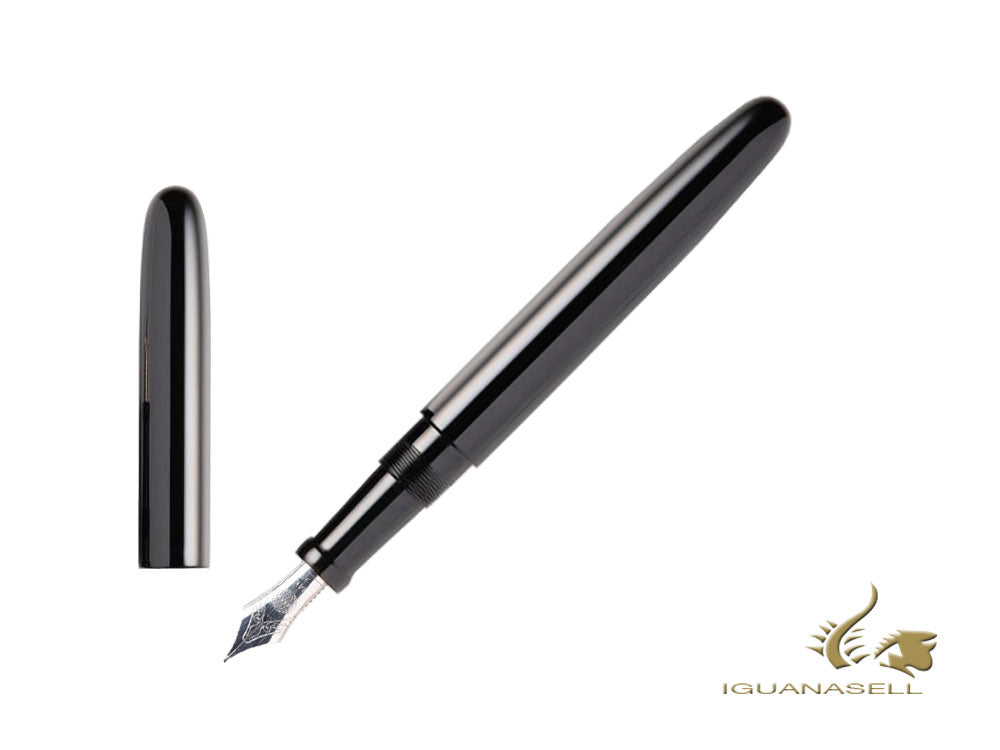 Nakaya Cigar Fountain Pen Long, Black, Ebonite, Gold 14k rodhium