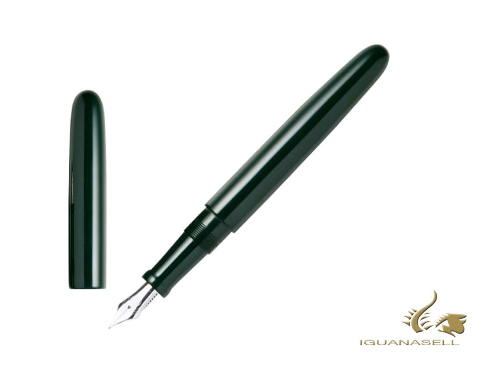 Nakaya Cigar Fountain Pen Long, Midori, Ebonite, Gold 14k rodhium