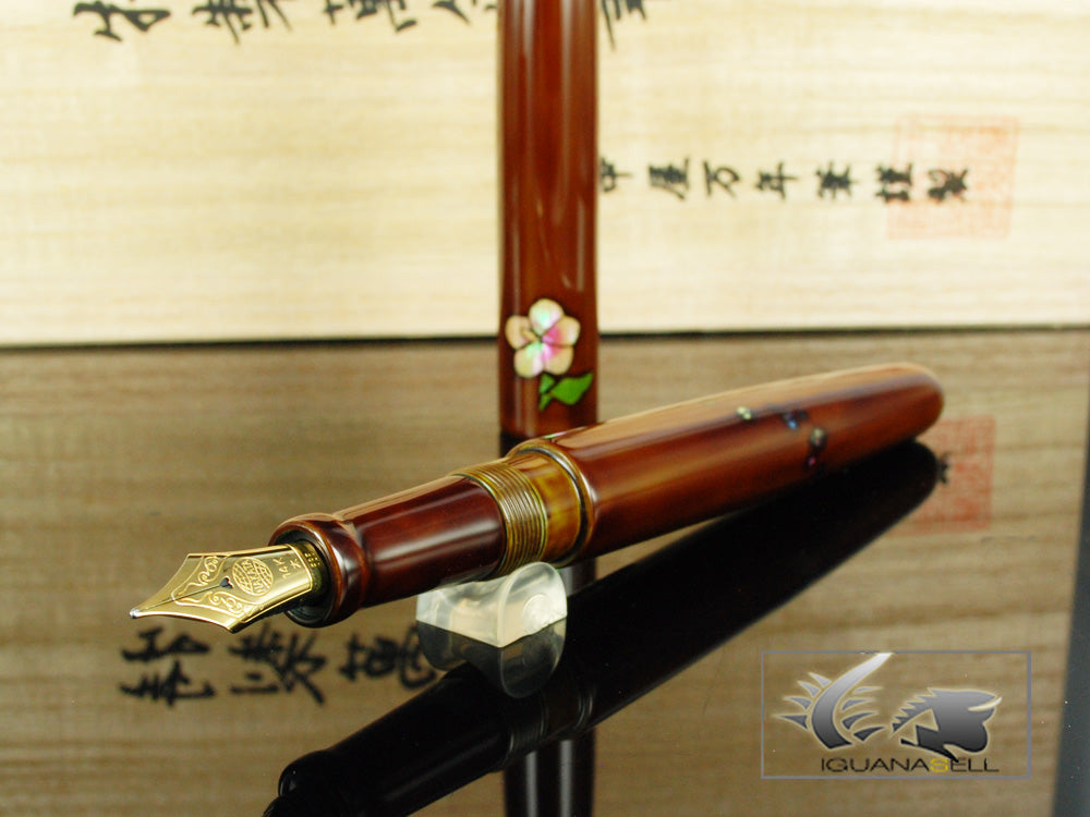 Nakaya Cigar Fountain Pen, Mukuge, Ebonite and Urushi lacquer