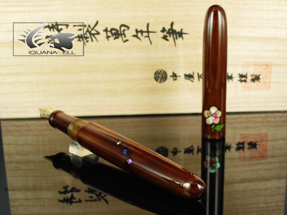 Stylo Plume Cigare Nakaya, laque Mukuge, Ebonite et Urushi