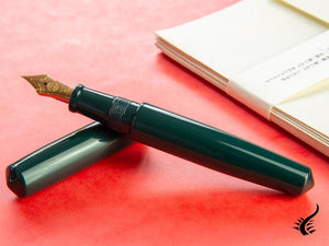 Stylo plume à cigare Nakaya Piccolo, Midori, ébonite, ébonite, or 14 carats