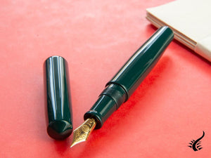 Stylo plume à cigare Nakaya Piccolo, Midori, ébonite, ébonite, or 14 carats