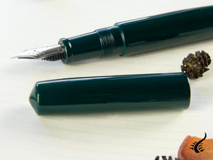 Nakaya Cigar Fountain Pen Piccolo, Midori, Ebonite,, rodhium