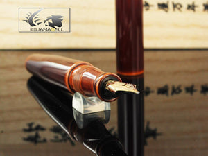 Nakaya Cigar Fountain Pen Piccolo, Toki-Tamenuri, Ebonite, Elastic Nib