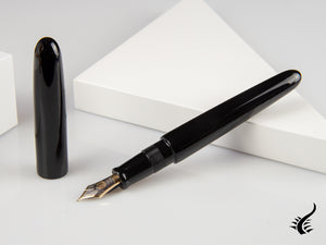 Stylo plume Nakaya Cigar Portable, Noir, Ébonite, Or 14 carats bicolore