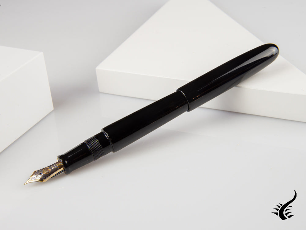Nakaya Cigar Kuro-Roiro Fountain Pen Portable, Black, 14k Gold bicolour