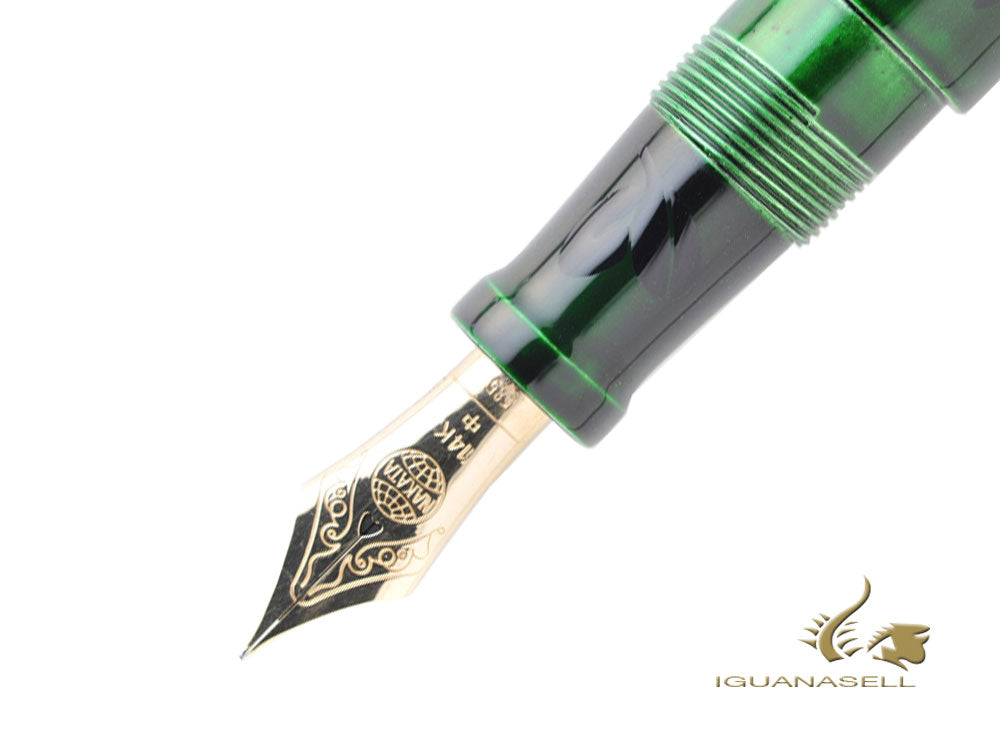 Nakaya Cigar Fountain Pen Portable, Forest of Owl Midori, Ebonite