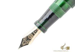 Nakaya Cigar Fountain Pen Portable, Forest of Owl Midori, Ebonite