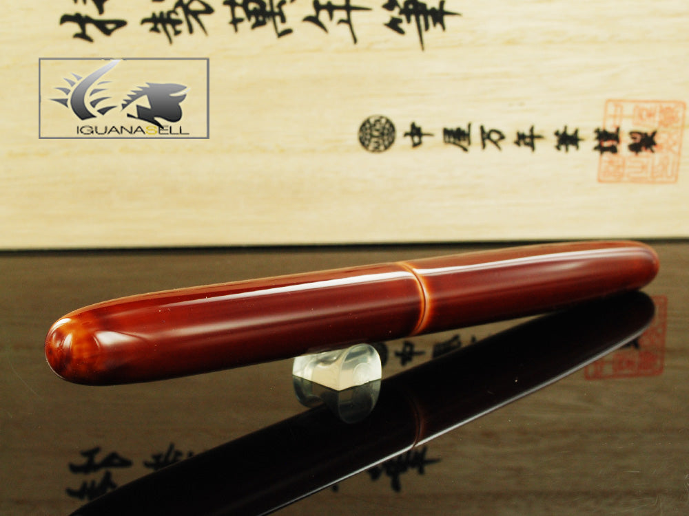 Nakaya Cigar Long Toki Tamenuri Fountain Pen, Ebonite and Urushi lacquer