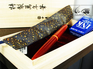 Nakaya Cigar Long Toki Tamenuri Fountain Pen, Ebonite and Urushi lacquer