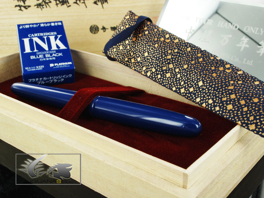 Stylo plume portable Nakaya Cigar Kikyo, laque Ebonite Urushi