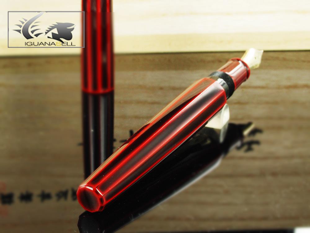 Stylo Plume Nakaya Cigar Long Aka Tamenuri, Ebonite et laque Urushi