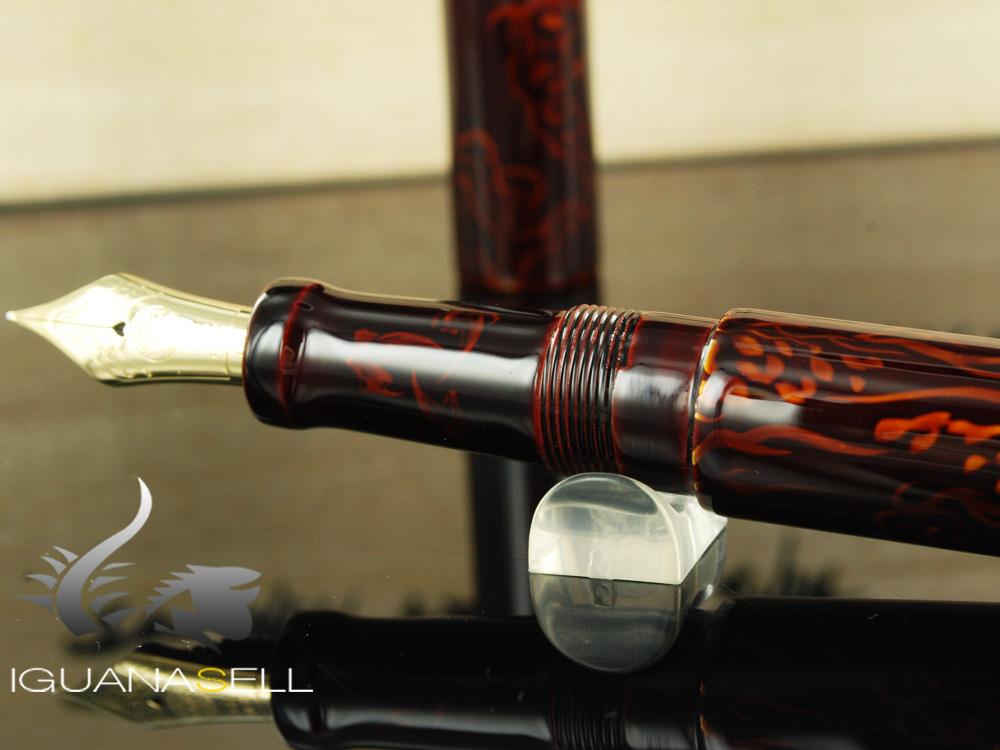 Nakaya Cigar Long Ascending Dragon 3 Fountain Pen, Ebonite