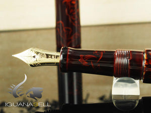 Nakaya Cigar Long Ascending Dragon 3 Fountain Pen, Ebonite