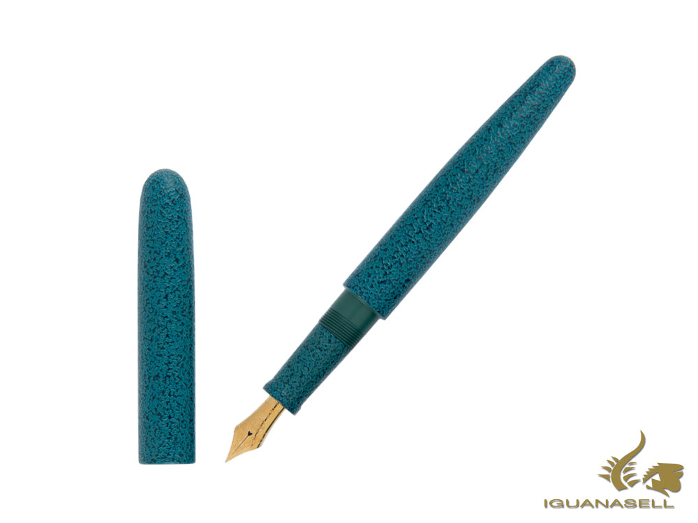 Stylo plume Nakaya Cigar Long, Midori-Ishime, ébonite, Urushi, or 14 carats