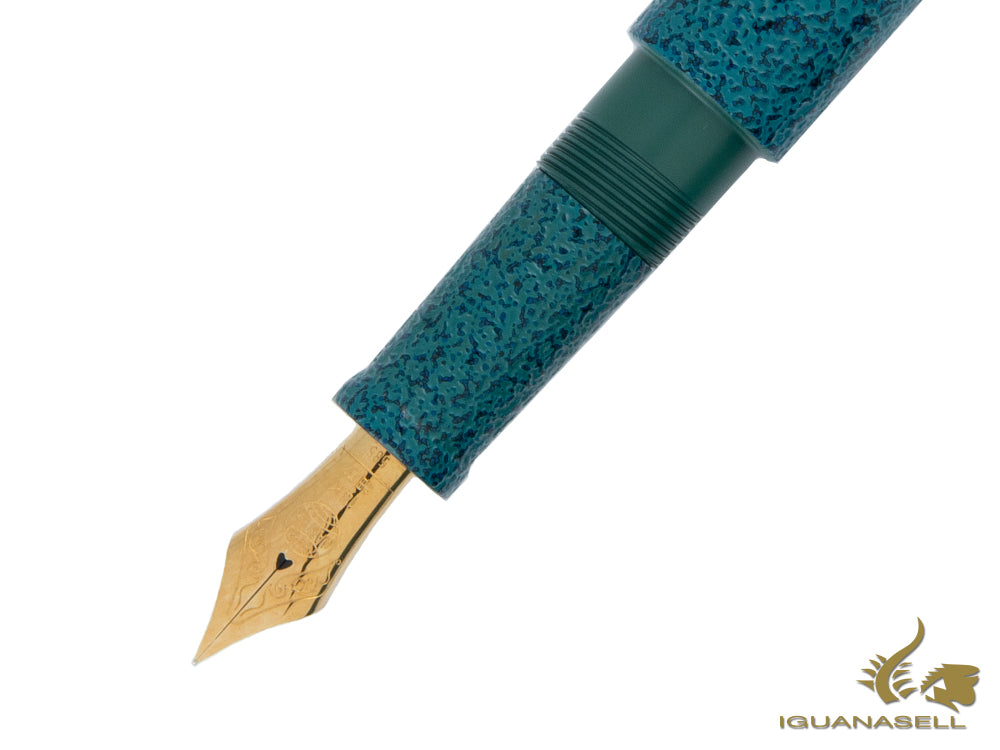 Nakaya Cigar Long Fountain Pen, Midori-Ishime, Ebonite, Urushi, 14k Gold