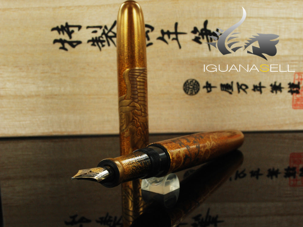 Nakaya Cigar Long Houou Fountain Pen, Ebonite and Urushi lacquer