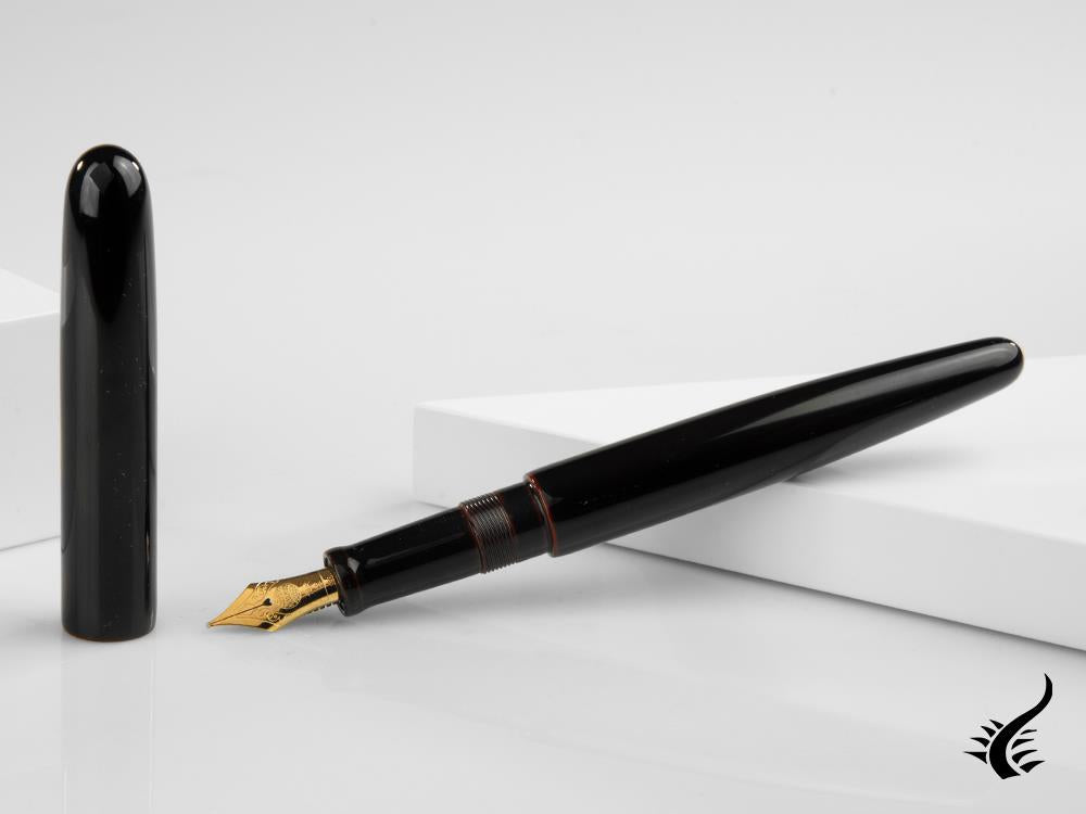 Stylo plume Nakaya Cigar Long Kuro-Tamenuri, ébonite, laque Urushi