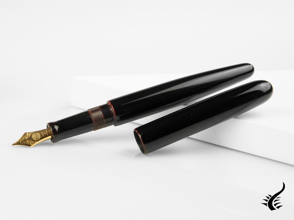 Stylo plume Nakaya Cigar Long Kuro-Tamenuri, ébonite, laque Urushi