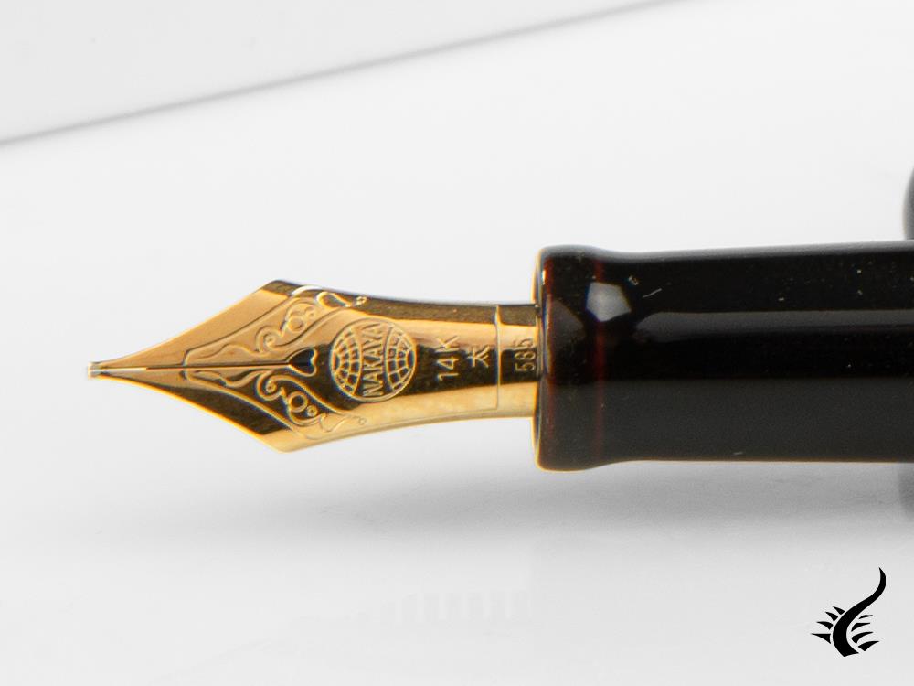 Nakaya Cigar Long Kuro-Tamenuri Fountain Pen, Ebonite, Urushi lacquer