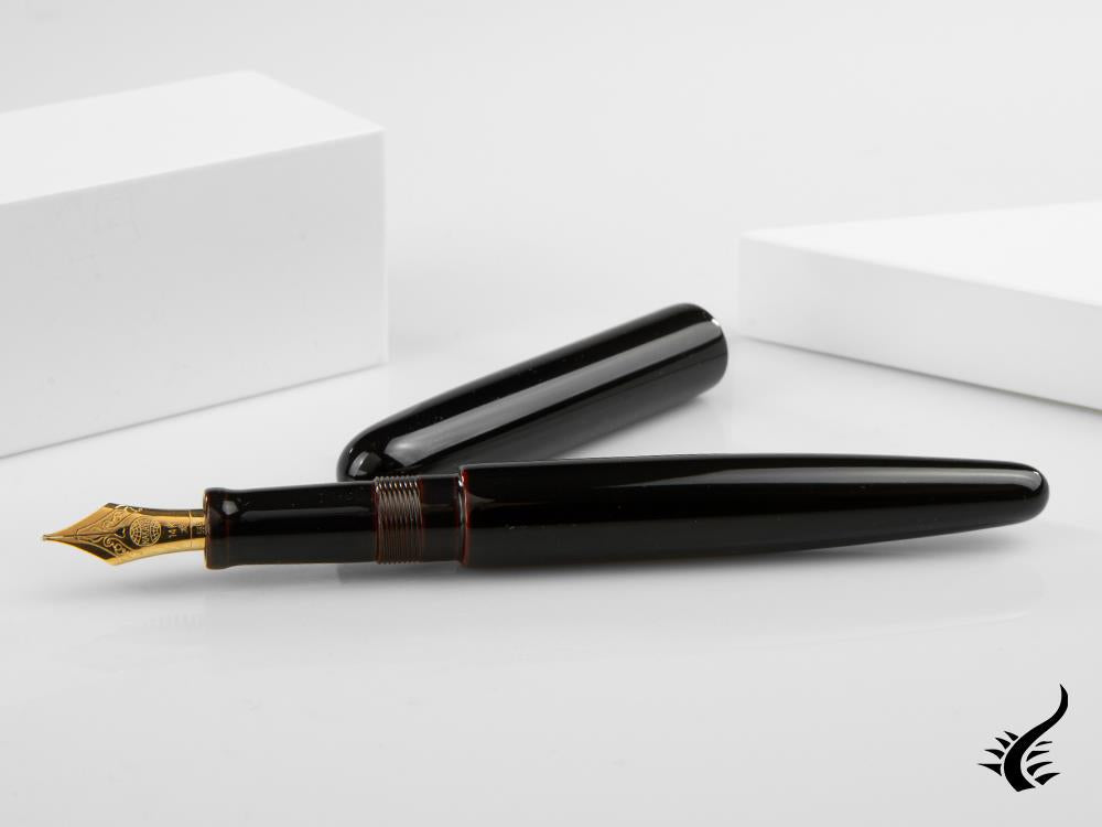Nakaya Cigar Long Kuro-Tamenuri Fountain Pen, Ebonite, Urushi lacquer