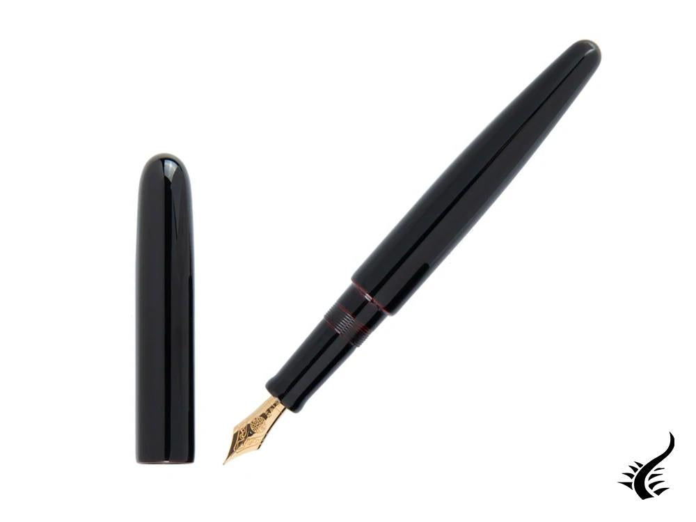 Stylo plume Nakaya Cigar Long Kuro-Tamenuri, ébonite, laque Urushi