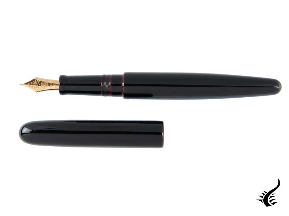 Stylo plume Nakaya Cigar Long Kuro-Tamenuri, ébonite, laque Urushi