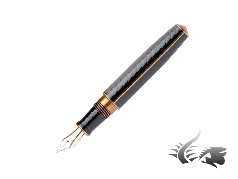 Nakaya Cigar Makie Ajiro Fountain Pen, Black, Piccolo, Ebonite